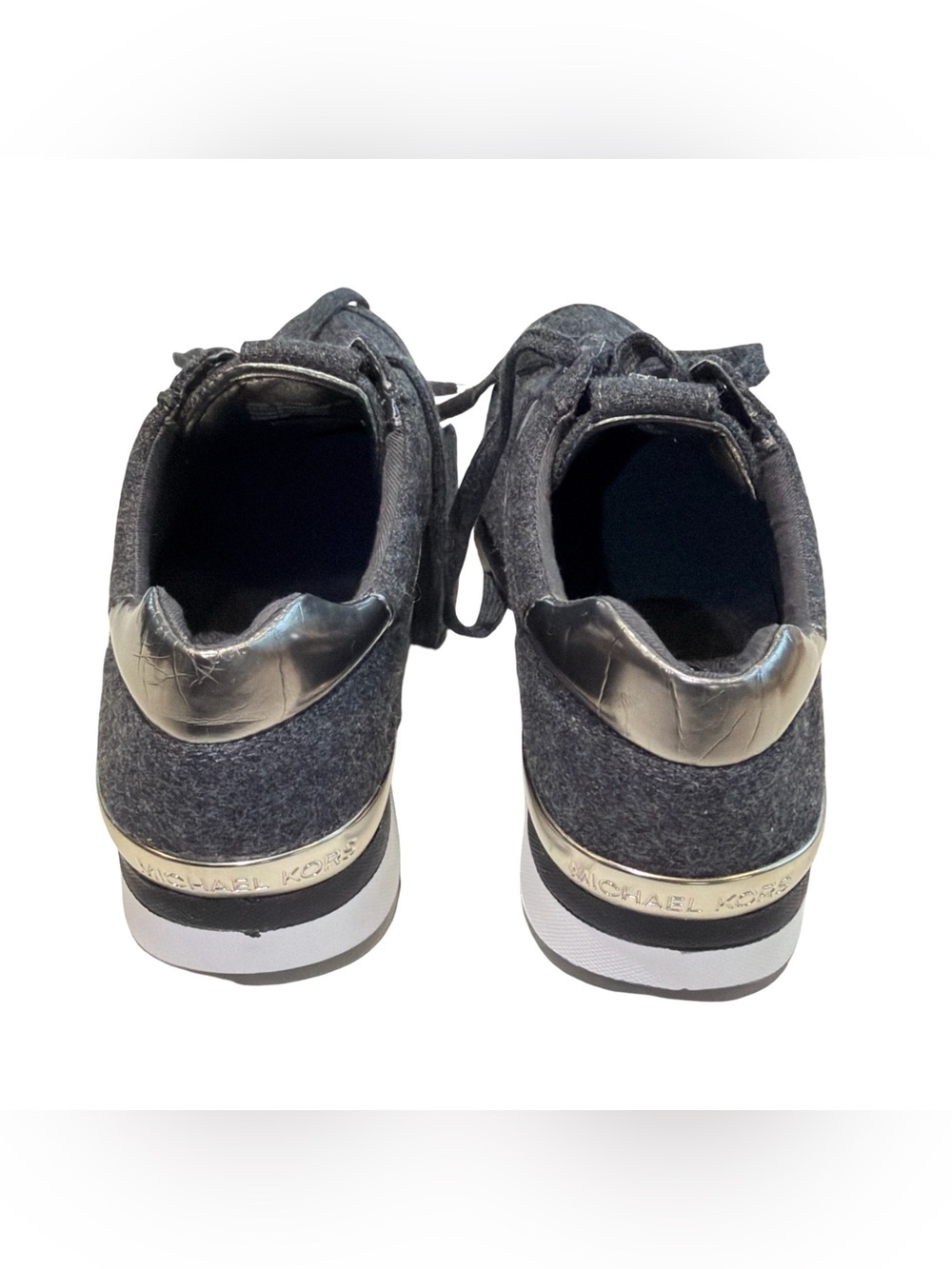 Michael Kors Men’s Black & Silver Lace-Up Sneakers | Size 9.5 | NWOT - Picture 5 of 16